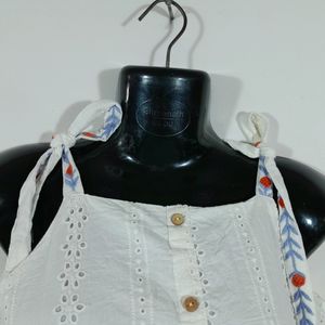 Off White Embroidered Dress (Women's)