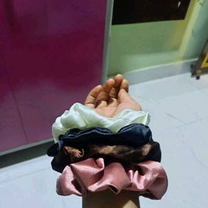 combo of 4 satin scrunchies