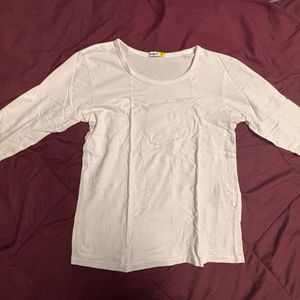 Plain White 3/4th Sleeve T-shirt