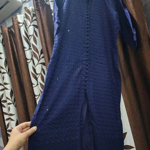 Navy Blue Libas Kurta Set