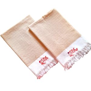 King Size Couple Embroidery Towel Set