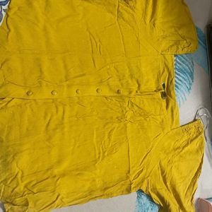 Yellow Top With Square Neck