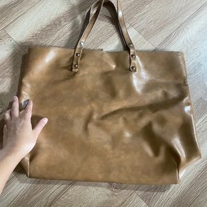 Large Tote Leather Bag (made In Thailand)
