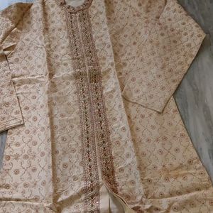 Indo Western Silk Kutra With Pajami