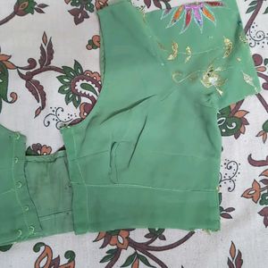 Green Embroidery Blouse