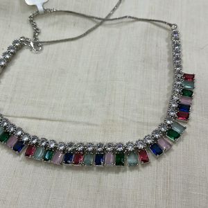 Multicolour Necklace Set With Jhumka