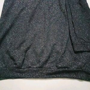 Shinny Black Party-Wear Top For Womens