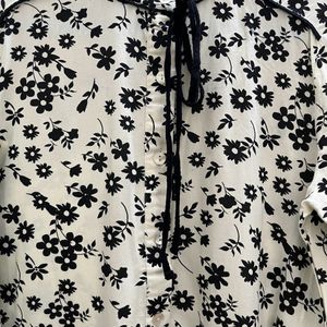 Chemistry Black & White Floral Printed Top