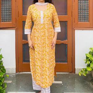 Navratri Yellow Suit Set Of 3