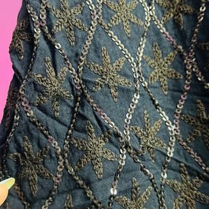 Black Chikankari Kurti With Sequence