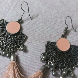 Pink Tassel Earrings