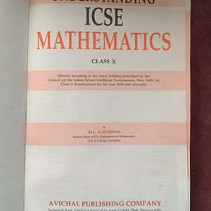 ML Aggarwal Class 10 ICSE 2020 Edition