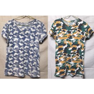 2 Women Mickey Tshirts Military Camouflage Tees