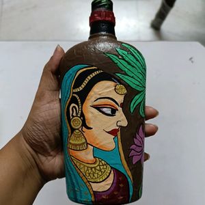 Handpainted Indian Art On Bottle