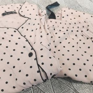 Brand New Night Suit Polka Dot Print