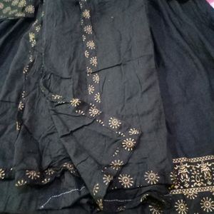 Black Anarkali Kurta With Dupatta