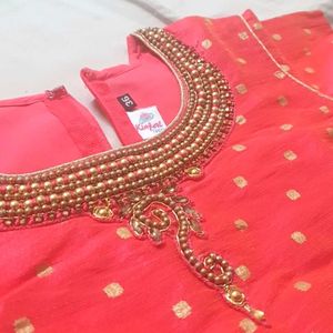 Fancy Silk Kurti Set For Girls