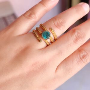 Combo Rings For Women’s (Green,blue,golden,white)