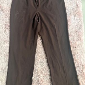 Brown Straight creased leg trousers size- 34