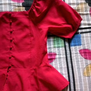 Maire Claire Red Peplum Top