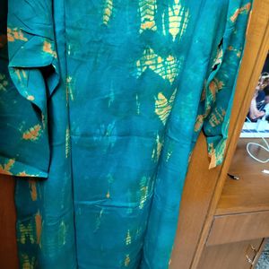 Rustorange Cotton Batik Print Kurta