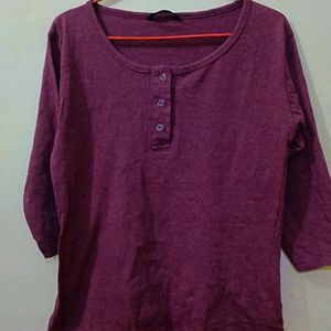 Henley Purple Top