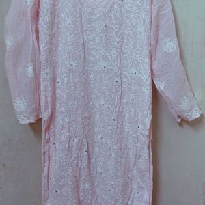 Pink Chikankari Kurta