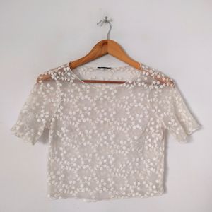 White Embroidery Top (Women's)