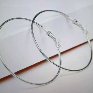 Large Size Hoop earrings (Colour -- Silver)