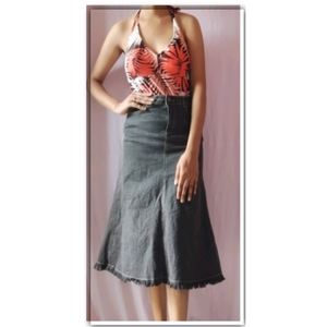 Bell Bottom Design Knee Length Skirt