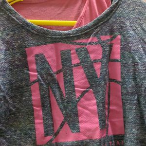 New York Shirt With Pink Tank Top