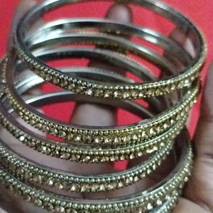 Gold Stones Metal Bangles 6