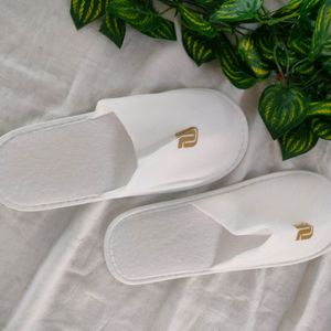 White Use And Throw Slippers (Men's)