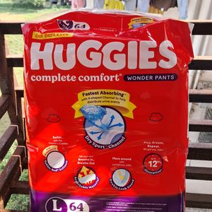 Huggies Baby Diapers L Size, 64 Count