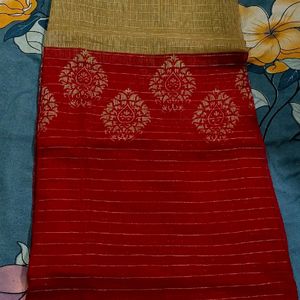 New Cotton Dual Color Saree