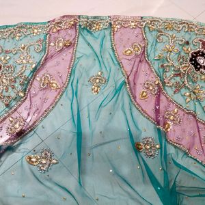 Lehnga Saree With Kurti & Peticot