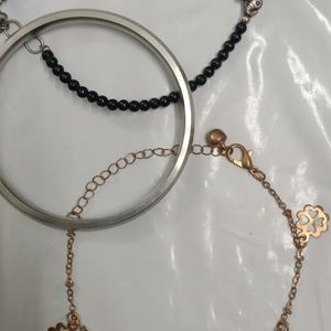 Pack Of 2 Anklets And 1 Kada