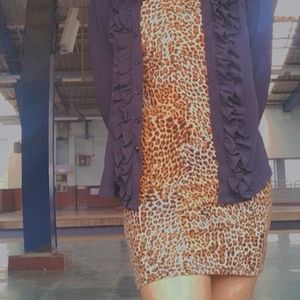 Mini Party Wear Jaguar Print Dress