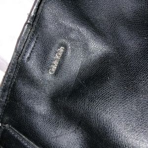 Calveinclien Black Leather Trendy See Tote Handbag