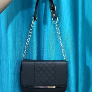 Black Sling Bag (with golden chain)