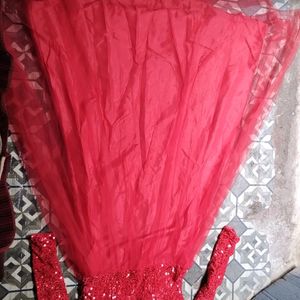 Red Sequence Anarkali Gown