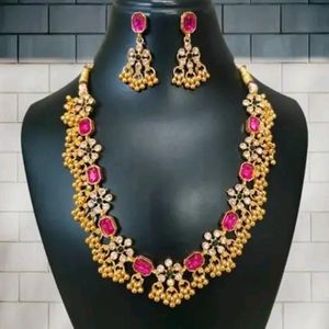 Combo jewellery(Gold Plated Green-Pink