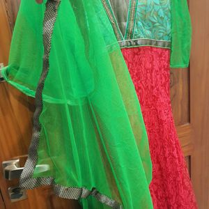 Beautiful Anarkali Gown With Pant And Dupatta