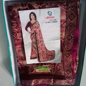 2 New Sarees Combo With Blouse Peice