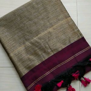 Soft Khadi Saree (Purple 💜)