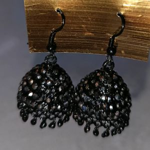 Black With Stones Butta Earings