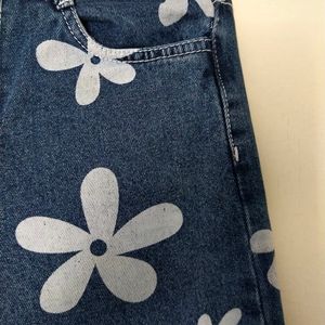 Flower Graphic Print Jeans