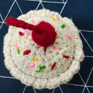 Cute Crochet Cupcake With Cherry On Top