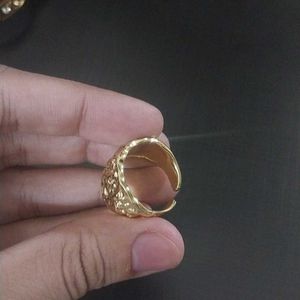 Hammered Metal Gold Plated Ring Anti Tarnish