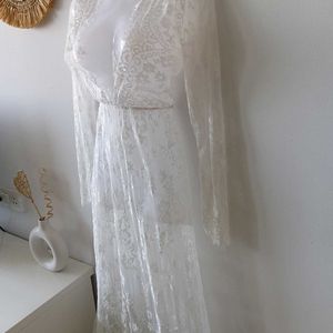 Imported Long Lace Beach Cover Up